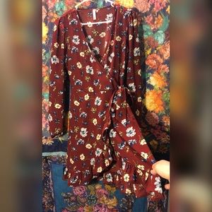 Long sleeve flowing mini dress